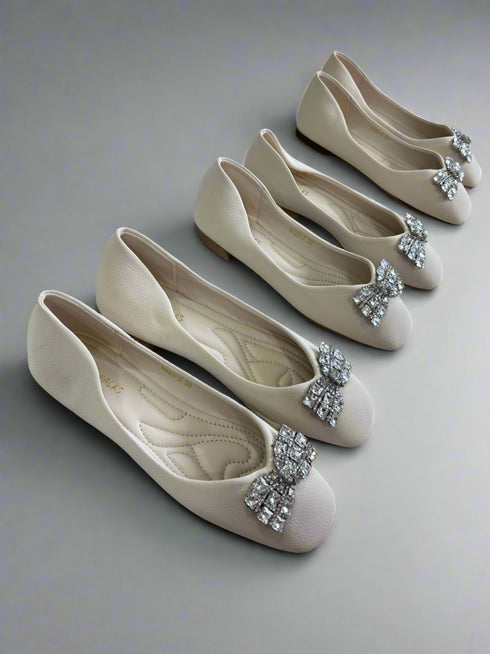Crystal Bow Decor Pump Shoes